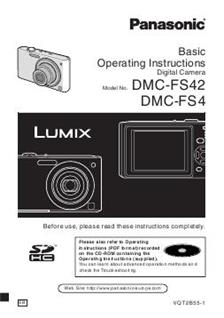 Panasonic Lumix FS4 manual. Camera Instructions.